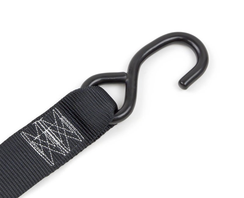 PowerTye Cam Buckle Tie Down Straps â€“ 2 inch x 8ft Straps with S-Hooks â€“ Ideal for Motorcycle, ATV, Trailers, and Truck Bed Cargo â€“ 600 lb WLL & 1,800 lb Break Strength â€“ USA Made, Black (Pair) - Image 3